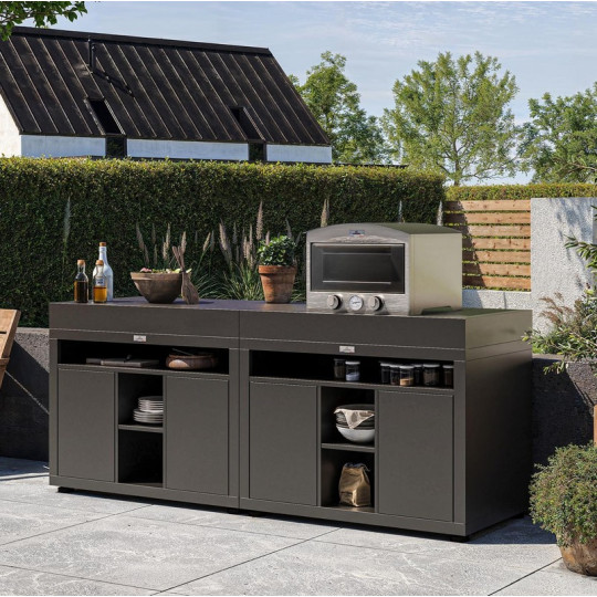 Meuble tablette xl LE MARQUIER pour cuisine d'extérieur 110x70cm coloris noir