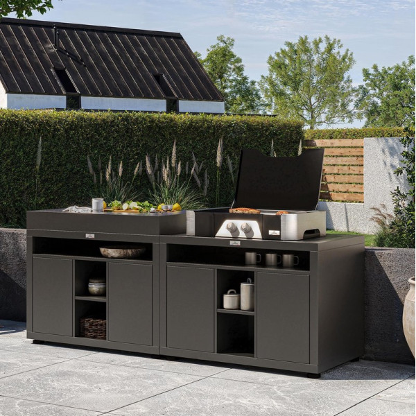 Meuble cuisson xl LE MARQUIER pour cuisine d'extérieur 110x70cm noir