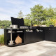 Meuble arrondi ouvert gauche LE MARQUIER pour cuisine d'extérieur 80x55cm noir