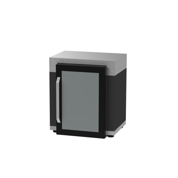 Meuble frigo LE MARQUIER pour cuisine d'extérieur 80x55cm coloris DUO noir inox