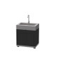 Meuble avec évier intégré LE MARQUIER pour cuisine d'extérieur 80x55cm coloris DUO noir inox