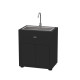 Meuble avec évier intégré LE MARQUIER pour cuisine d'extérieur 80x55cm noir