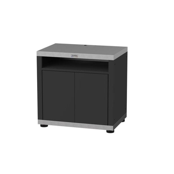 Meuble cuisson avec tablette LE MARQUIER pour cuisine d'extérieur 80x55cm coloris DUO noir inox