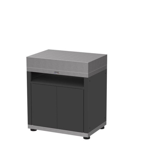 Meuble avec tablette LE MARQUIER pour cuisine d'extérieur 80x55cm coloris DUO noir inox