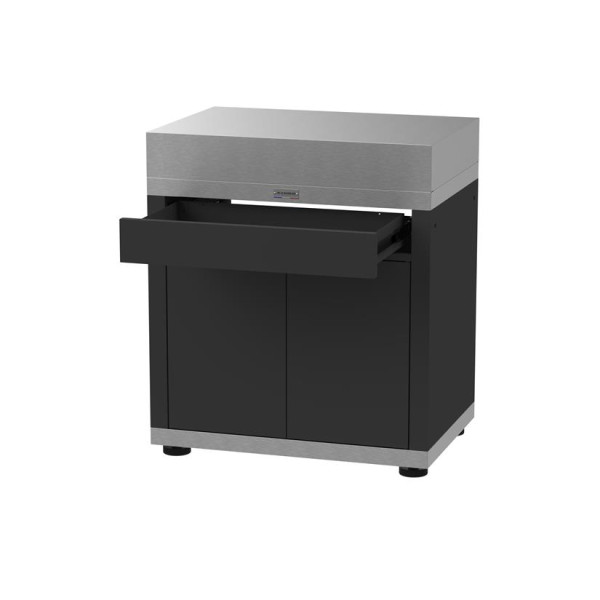 Meuble avec tiroir LE MARQUIER pour cuisine d'extérieur 80x55cm coloris DUO noir inox