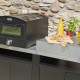 Cuisine d'extérieur LE MARQUIER 2 éléments avec crédences coloris DUO noir et inox