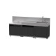 Cuisine d'extérieur LE MARQUIER 3 éléments avec crédences coloris DUO noir et inox