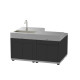 Cuisine d'extérieur LE MARQUIER îlot 4 éléments coloris DUO noir et inox