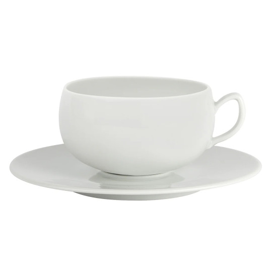 Tasse à thé/lungo avec soucoupe GUY DEGRENNE Salam en porcelaine blanche