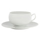 Tasse à thé/lungo avec soucoupe GUY DEGRENNE Salam en porcelaine blanche