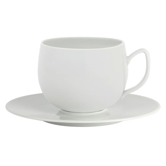 Tasse à capuccino avec soucoupe GUY DEGRENNE Salam en porcelaine blanche