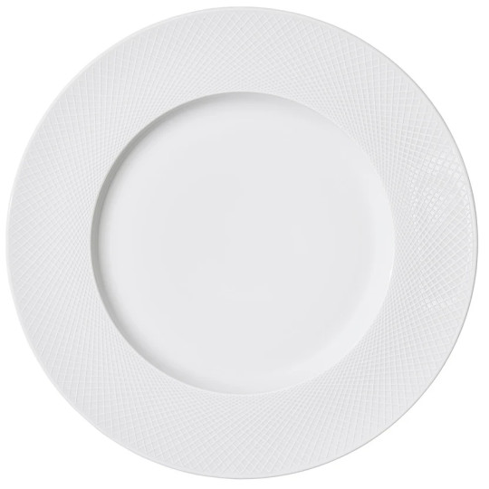 Assiette de présentation GUY DEGRENNE Graphique en porcelaine blanche 32.5cm