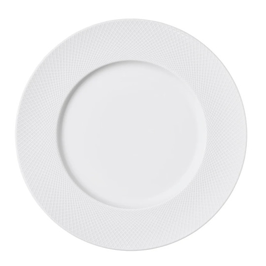 Assiette plate GUY DEGRENNE Graphique en porcelaine blanche 28.5cm