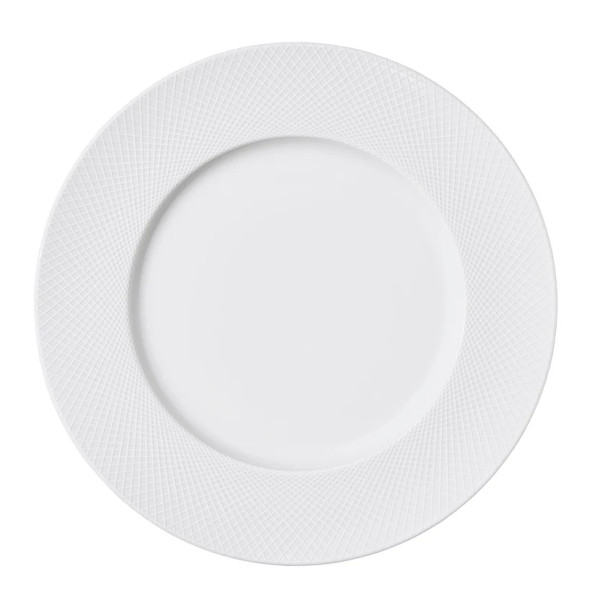 Assiette plate GUY DEGRENNE Graphique en porcelaine blanche 28.5cm