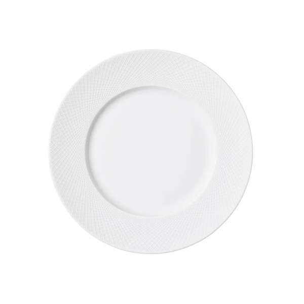 Assiette à dessert GUY DEGRENNE Graphique en porcelaine blanche 22.5cm