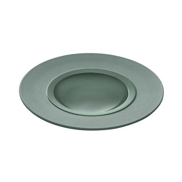 Assiette gourmet grand bassin GUY DEGRENNE Bahia Argile vert en grès vert 26cm