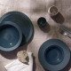 Assiette creuse GUY DEGRENNE Bahia Bleu de Roche en grès bleu 20cm
