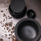 Assiette creuse GUY DEGRENNE Bahia Onyx en grès noir 20cm