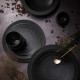 Assiette à dessert GUY DEGRENNE Bahia Onyx en grès noir 23cm