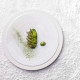 Assiette à dessert GUY DEGRENNE Bahia Pierre de Lune en porcelaine blanche 23cm