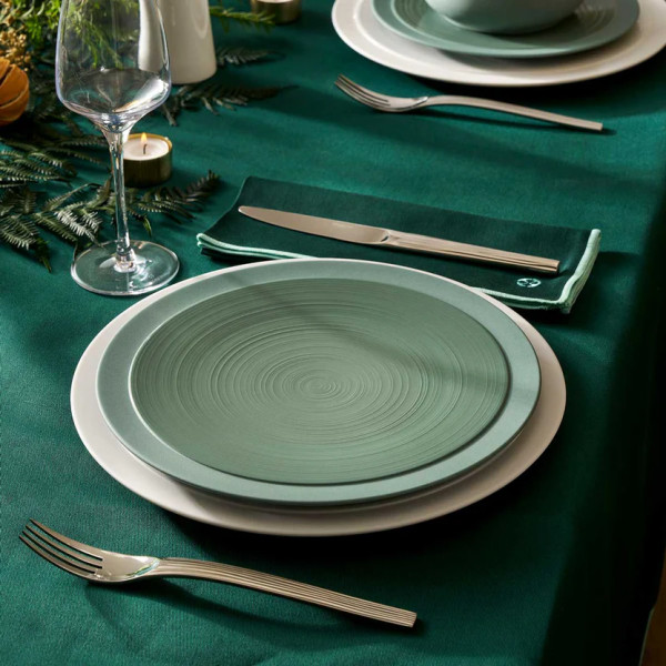 Assiette à dessert GUY DEGRENNE Bahia Argile Vert en grès vert 23cm
