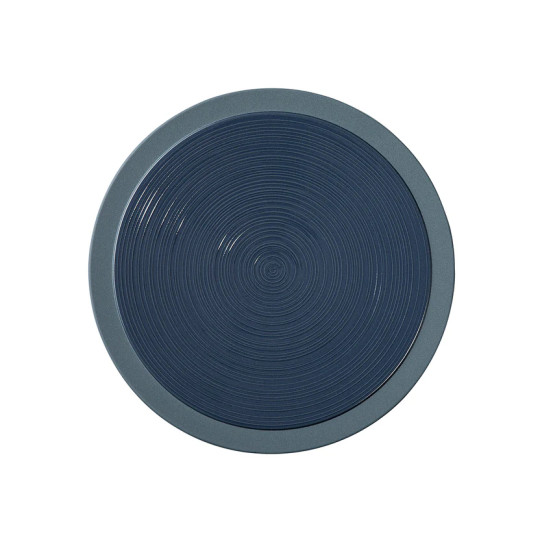 Assiette à dessert GUY DEGRENNE Bahia Bleu de Roche en grès bleu 23cm