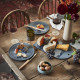 Assiette plate GUY DEGRENNE Bahia Bleu de Roche en grès bleu 26cm