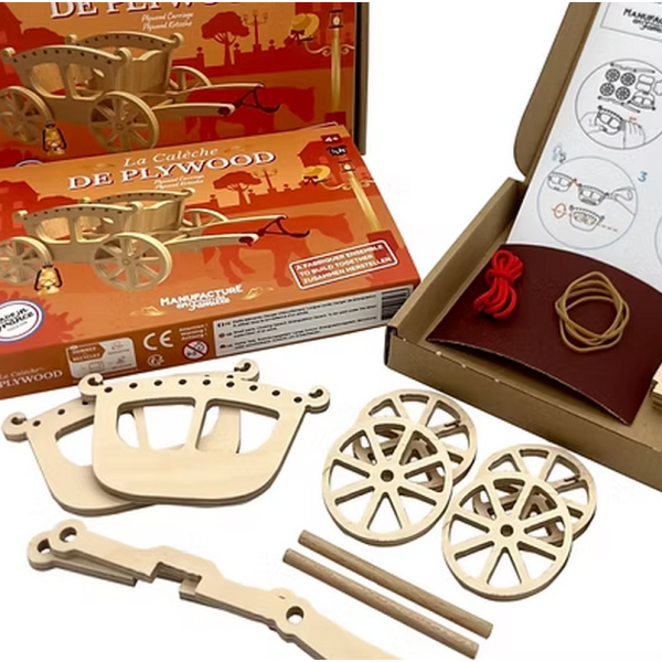 Jouet en bois à construire MANUFACTURE EN FAMILLE La Calèche de Plywood DIY