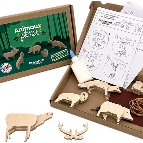 Jouet en bois à construire MANUFACTURE EN FAMILLE Les animaux de la forêt DIY