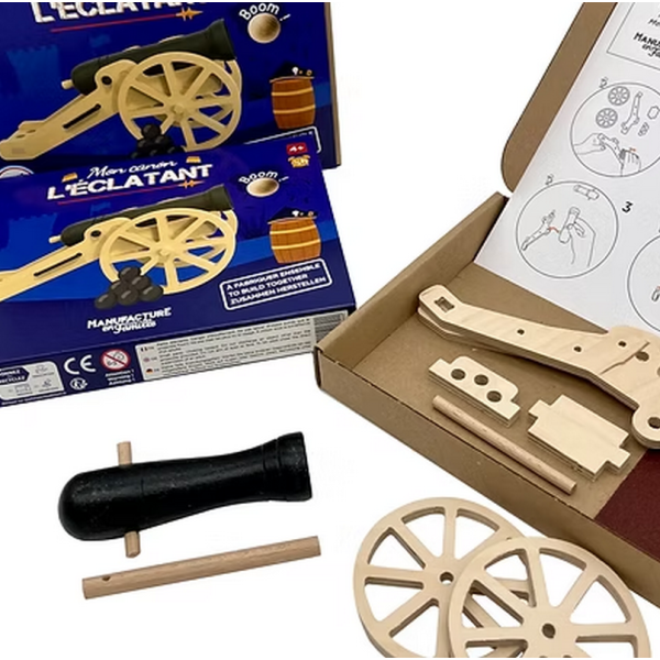 Jouet en bois à construire MANUFACTURE EN FAMILLE Mon Canon l'Eclatant DIY