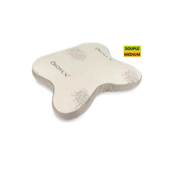 Oreiller multi-position BIOTEX Mémoflora à mémoire de forme 55x45cm H.16cm - 2 fermetés
