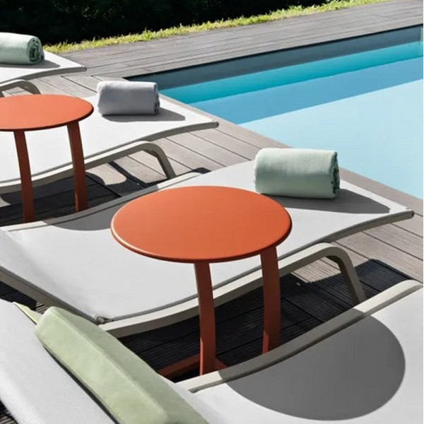 Table basse déportée ronde FERMOB Alizé 48cm en métal - 25 coloris