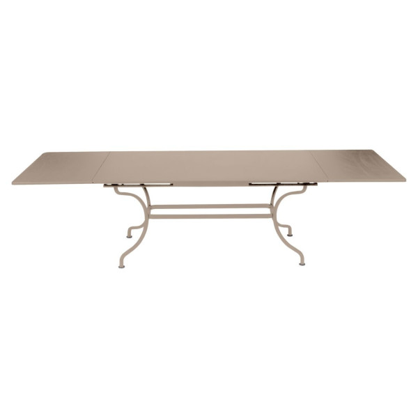 Table à manger rectangulaire FERMOB Romane avec allonges 200/300x100cm en métal - 25 coloris