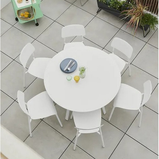 Table à manger ronde FERMOB So'o 117cm en métal - 25 coloris