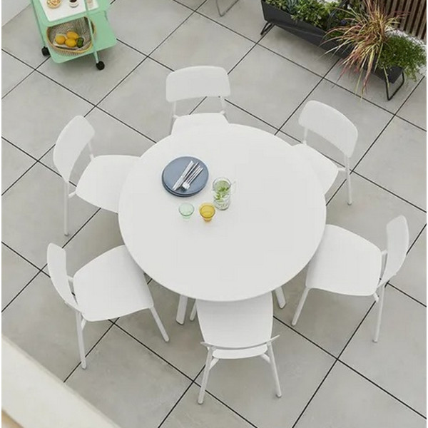 Table à manger ronde FERMOB So'o 117cm en métal - 25 coloris