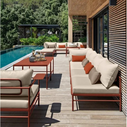 Table mi-haute carrée FERMOB Rivage 85x85cm en métal - 7 coloris