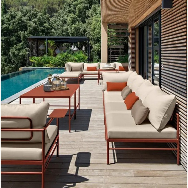 Table mi-haute carrée FERMOB Rivage 85x85cm en métal - 7 coloris
