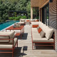Table mi-haute carrée FERMOB Rivage 85x85cm en métal - 7 coloris