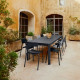 Table à manger rectangulaire FERMOB Ribambelle XL 3 allonges 149/299x100cm en métal - 25 coloris