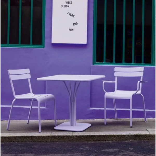 Table à manger carrée guéridon FERMOB Luxembourg 80x80cm en métal - 25 coloris