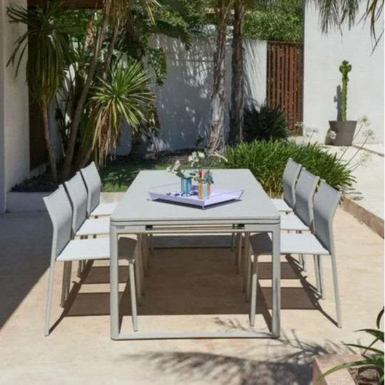 Table à manger rectangulaire FERMOB Biarritz avec allonges 200/300x100cm en métal - 25 coloris