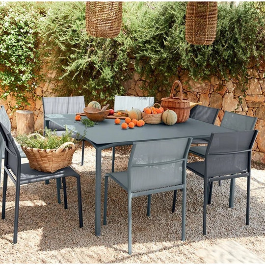 Table à manger carrée FERMOB Calvi 140x140cm en métal - 25 coloris