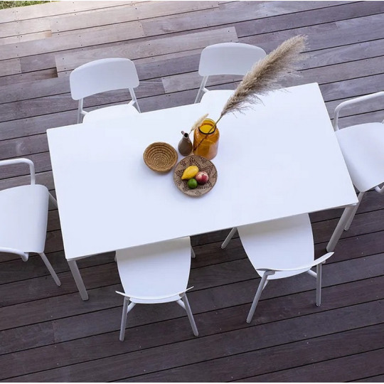 Table à manger rectangulaire FERMOB Calvi 160x80cm en métal - 25 coloris