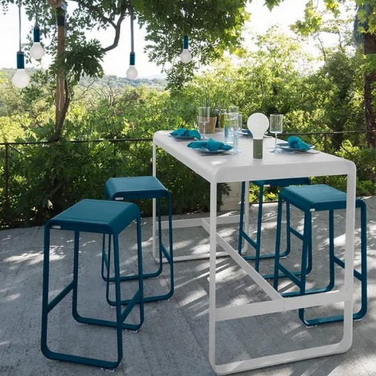 Table haute rectangulaire FERMOB Bellevie 140x80cm en métal - 25 coloris