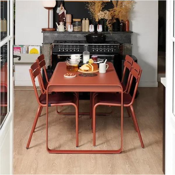 Table à manger rectangulaire FERMOB Bellevie 140x80cm en métal - 25 coloris