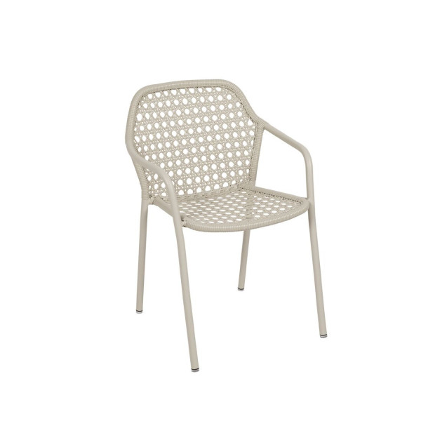 Fauteuil avec accoudoirs bridge FERMOB Croisette en métal et polyéthlène - 4 coloris