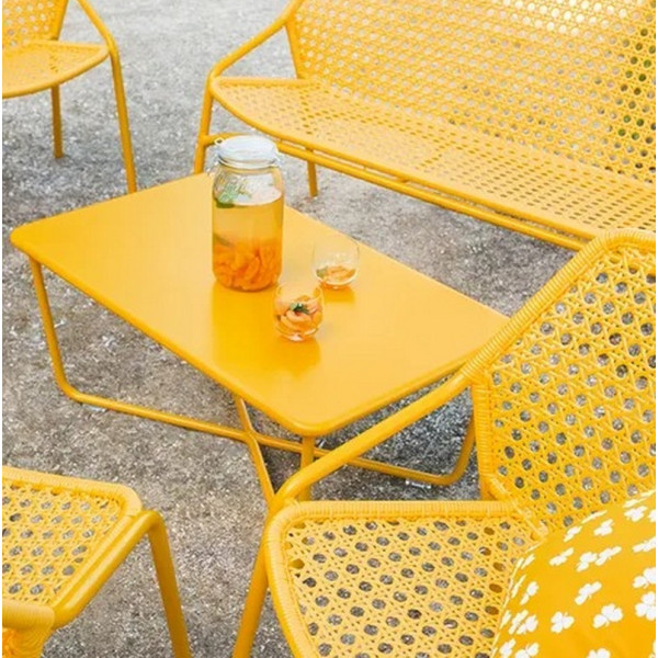 Table basse rectangulaire FERMOB Croisette 97x57cm en métal - 25 coloris