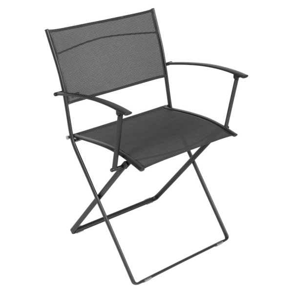 Fauteuil pliant avec accoudoirs bridge FERMOB Plein air en métal - 9 coloris