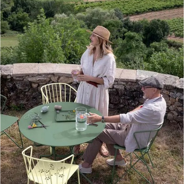 Table à manger ronde FERMOB Opéra+ 96cm en métal - 25 coloris