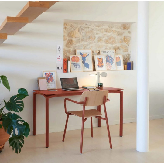 Table à manger bureau FERMOB Calvi mat velouté 126x63cm en métal - 4 coloris